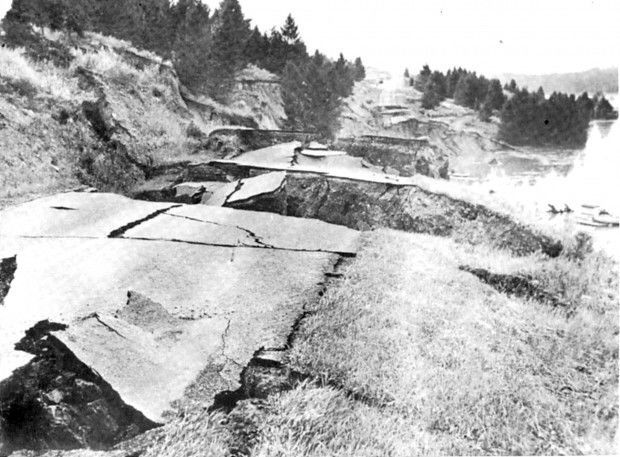 buckled road